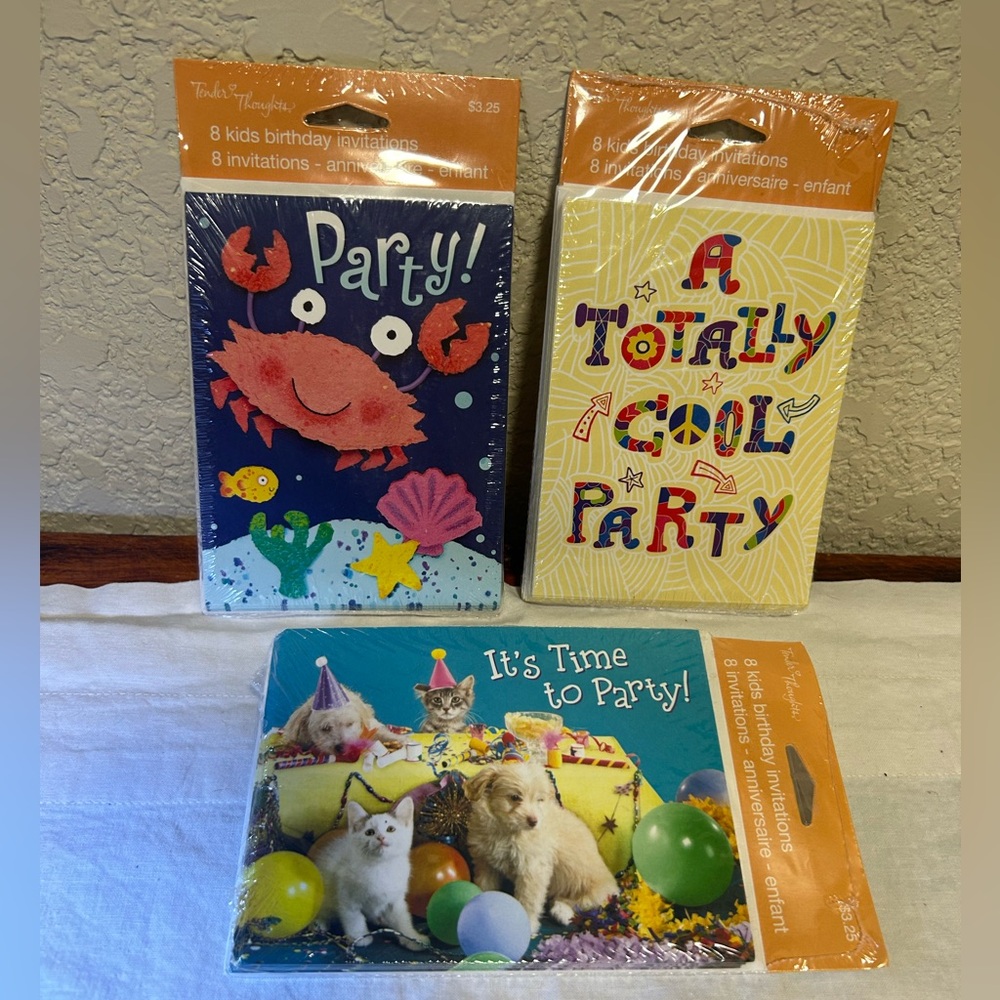 Party invitations for kids birthday! 4 for $5, 36 Cards and  Envelopes